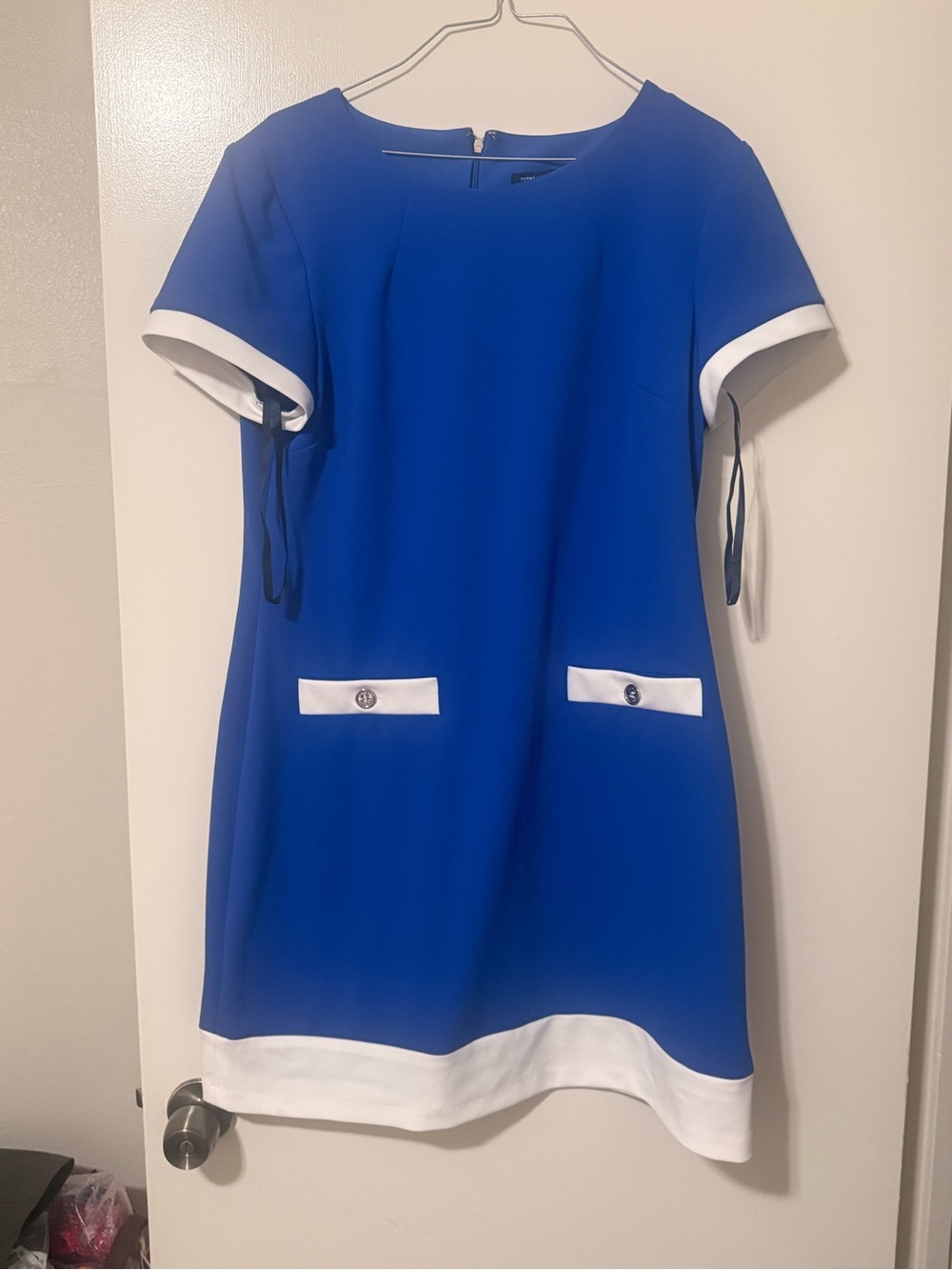 Tommy Hilfiger Classic Blue Shift Dress with White Trim